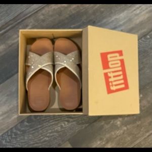 Women’s FitFlop Ritzy Slide Sandals (Gold Mix)